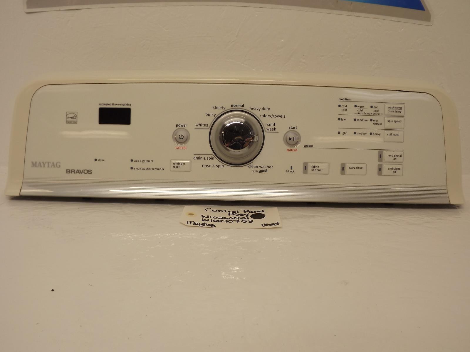 Maytag Washer W10268921 W10090758 Control Panel Assy Used Maytag Washer W10268921 W10090758 Control Panel Assy Used